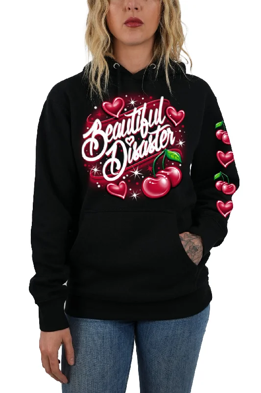 Cherry Bomb Pullover Hoodie Hoodie with Drop Shoulder Relaxed Streetwear