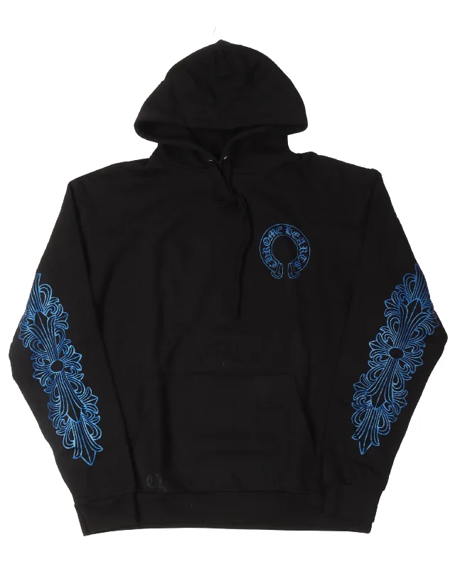 Friends & Family Blue Glitter Logo Hoodie Hoodie with Reflective Safety Nightwear