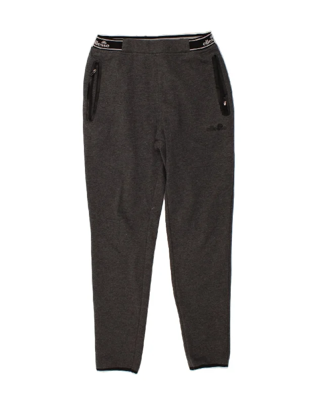 ELLESSE Womens Graphic Tracksuit Trousers UK 10 Small Grey Polyester Trousers Prom Sequined