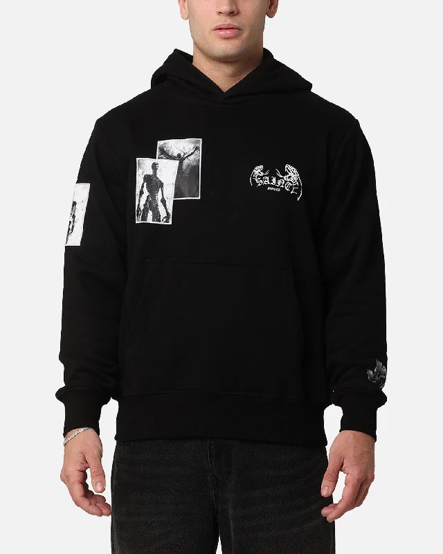 Saint Morta Apocalypse Hoodie Black Hoodie with Turtle Neck Cozy Winter