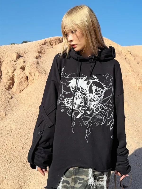 Mummy Couple Print Sweatshirt【s0000000030】 Hoodie with Sequins Glamorous Eye-catching