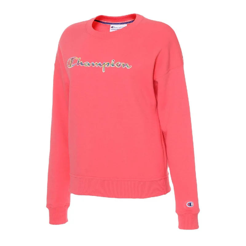 Womens Champion Powerbend Pinky Peach Relaxed Crew Neck Jumper Stretchy Elastic Breathable