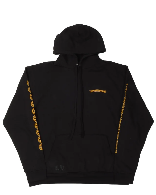Gold Scroll Logo Hoodie Hoodie with Contrast Stitching Detailed Premium