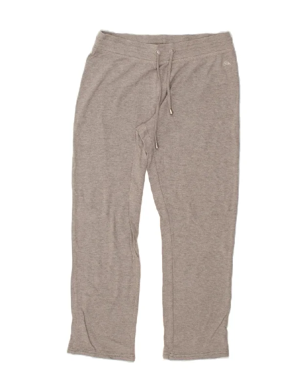 ELLESSE Womens Tracksuit Trousers UK 14 Large  Grey Cotton Trousers Floral Bohemian