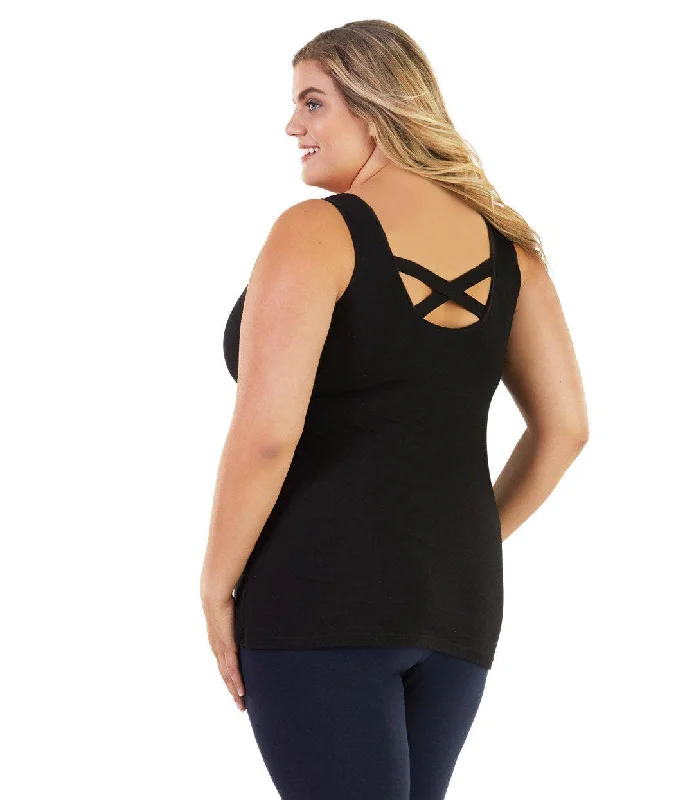 Stretch Naturals Crossback Tank Basic Colors - FINAL SALE white tank top