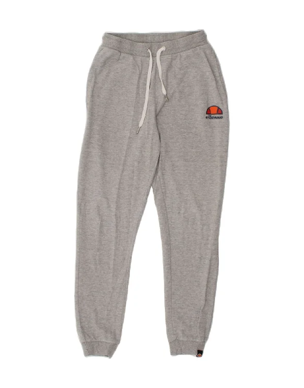 ELLESSE Womens Tracksuit Trousers Joggers UK 10 Small Grey Cotton Trousers Fleece Cozy