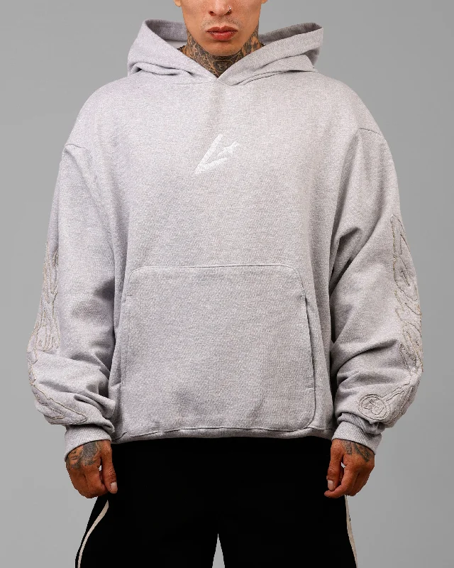 Loiter Dune Hoodie Grey Marle Hoodie with Sequins Glamorous Eye-catching