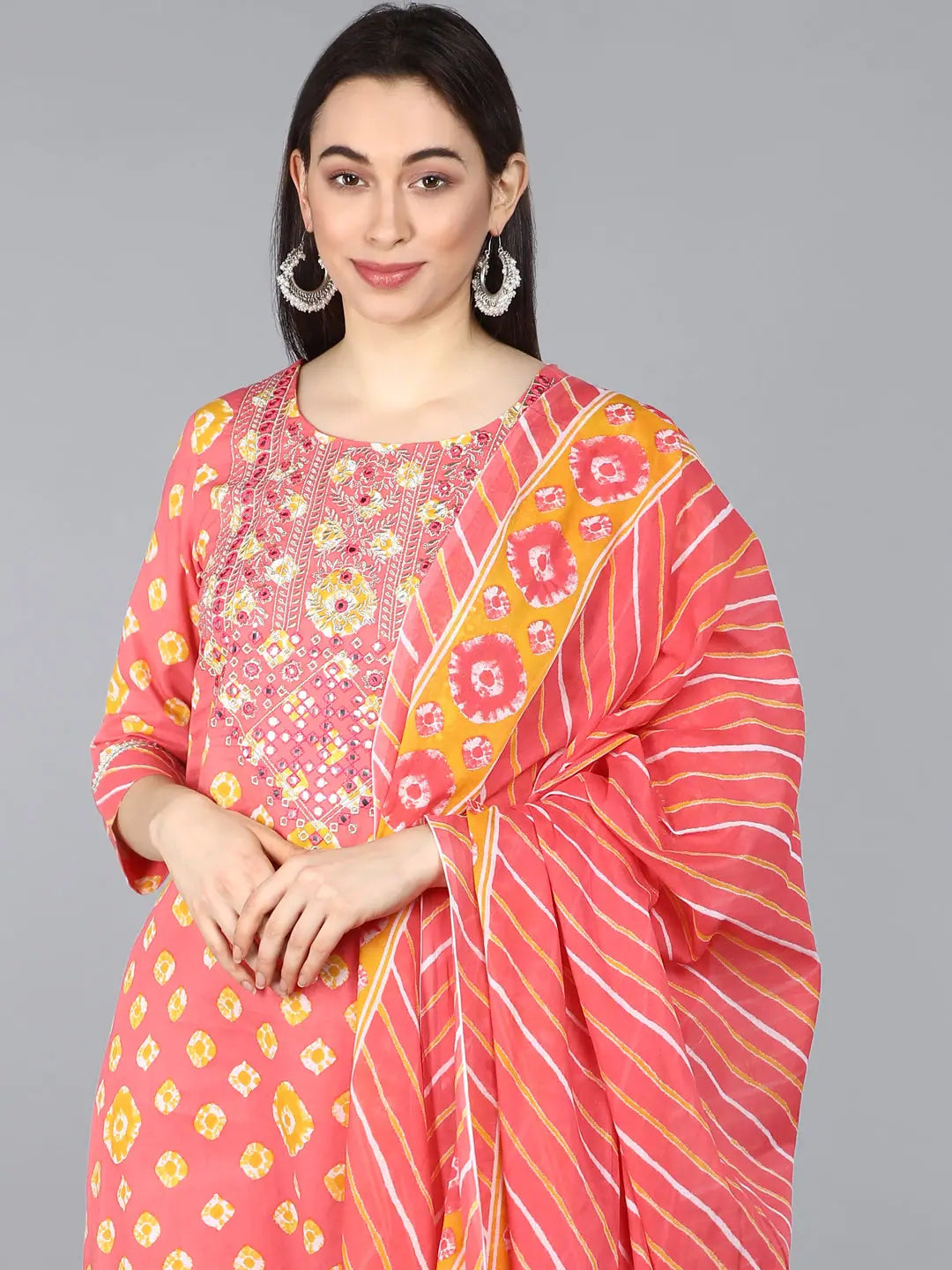 Ahika Pure Cotton Printed Kurta Trousers With-VKSKD1310_S Trousers Occasion Special