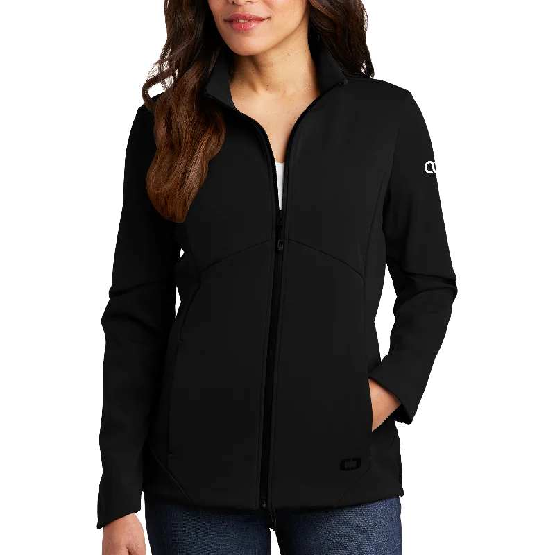 OGIO ® Ladies Exaction Soft Shell Jacket Boat Neck Shawl Collar Notched Collar