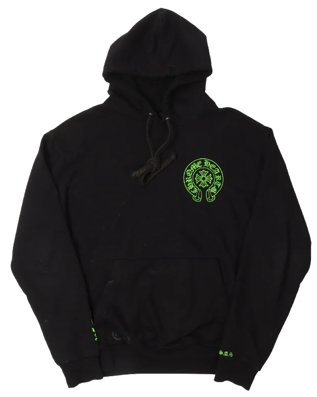Signed Leather Cross Patch Hoodie Hoodie with Reflective Safety Nightwear