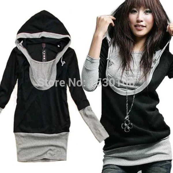 Women Casual Fashion Long Sleeves Cotton Hoody Pullover Outerwear Plus Size Sweatshirt Sarouel Sleeve Pullover