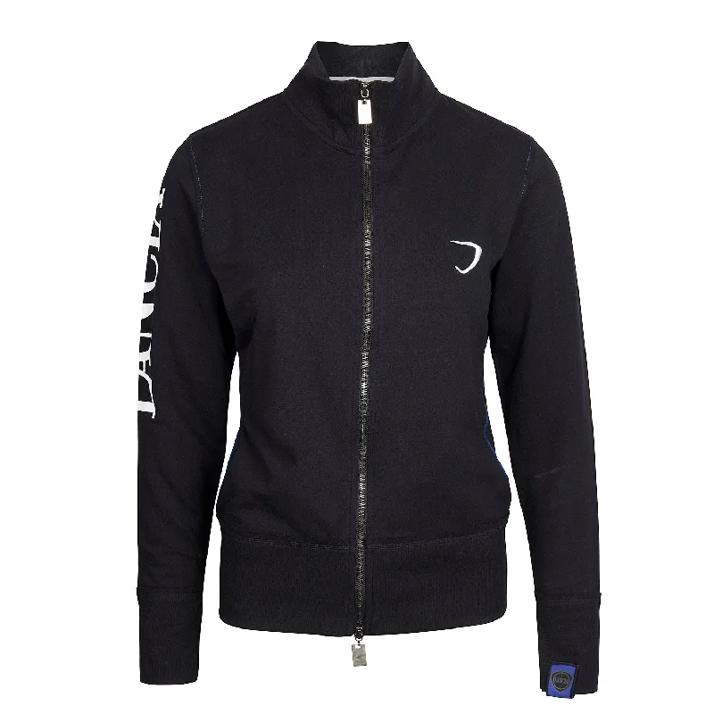 Sweatshirt Lancia Delta ladies Zip Lightweight Rally NEW! Embroidered Black Hoodie with Hem Elastic Stretchable Comfortable