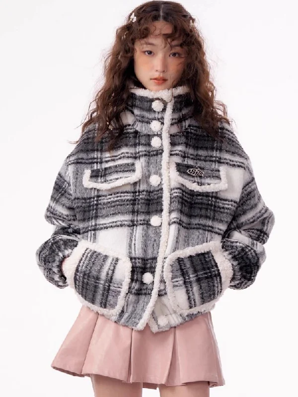 American retro plaid jacket【s0000003795】 Corduroy Jacket Velvet Jacket Brocade Jacket