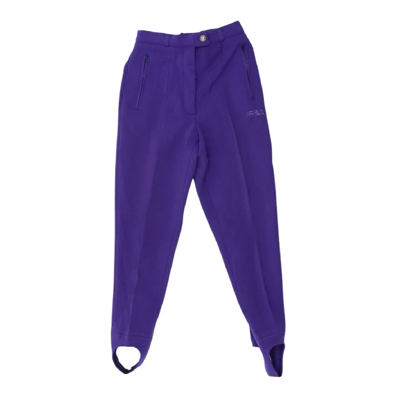 Fila Womens Purple Stirrup Ski Trousers | Vintage Winter Sports Snow Pants VTG Trousers Versatile Stylish
