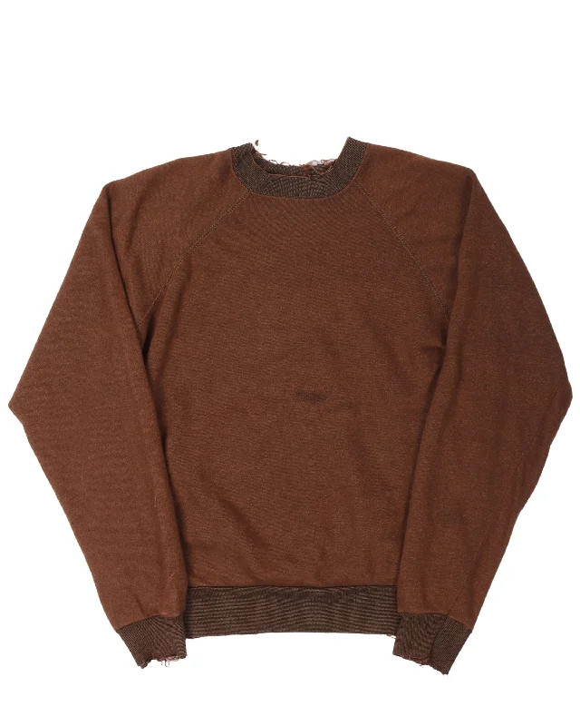Distressed Crewneck Sweatshirt Hoodie with Applique Textured Unique