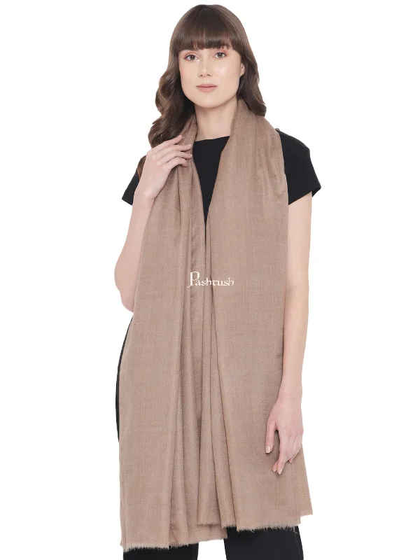 Pashtush Womens Fine Wool Shawl, Natural, Extra Soft Warm - Light Weight, Taupe Trendy Bohemian Shawl Cape