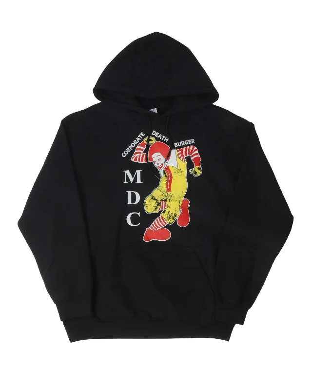 MDC Corporate Death Burger Hoodie Hoodie with Half-Zip Sporty Casual