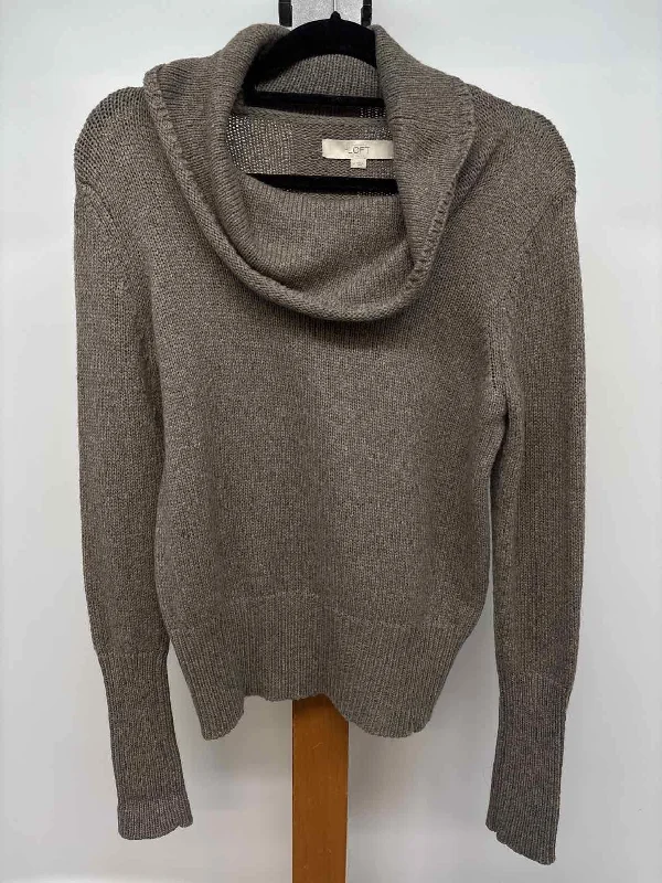 Loft Women's Size M Brown Heathered Sweater Elasticated Padded Insulated