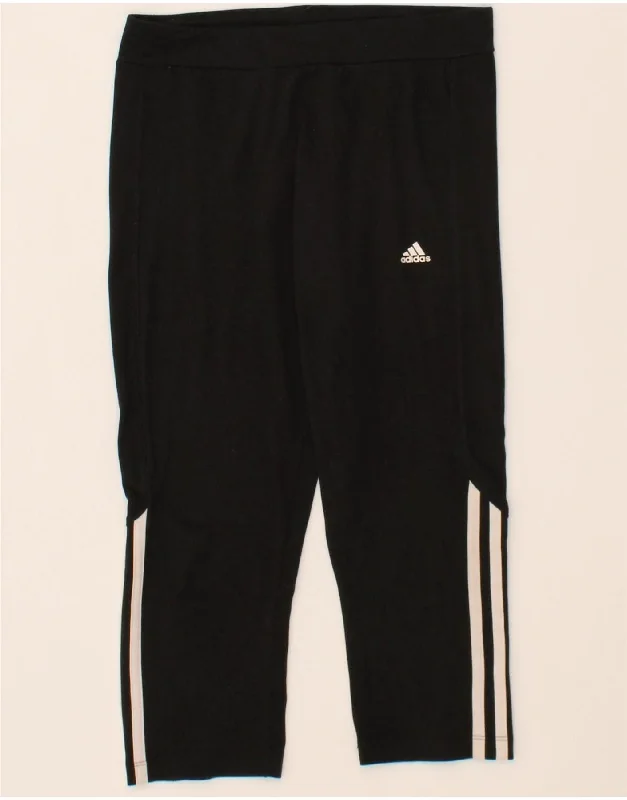 ADIDAS Womens Climalite Capri Tracksuit Trousers UK 4-6 XS Black Polyester Trousers Travel Practical