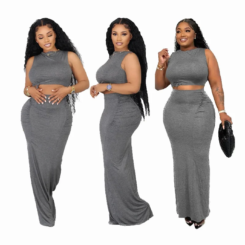 Sleeveless Tank Top Long Sleeve Women's Skirt (CL11627) cutout tank top