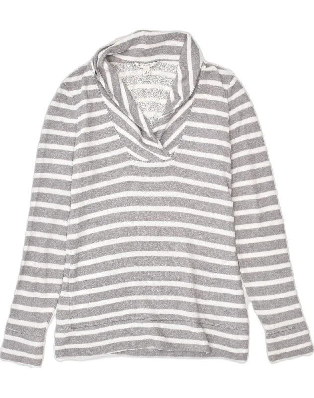 BANANA REPUBLIC Womens Shawl Neck Sweatshirt Jumper UK 14 Medium Grey Trendy Chunky Knit Shawl