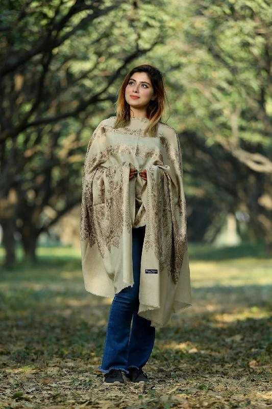 BEIGE COLOUR SHAWL DEFINES FEMINISM AND ENHANCES SOPHISTICATION Elegant Silk Shawl Scarf