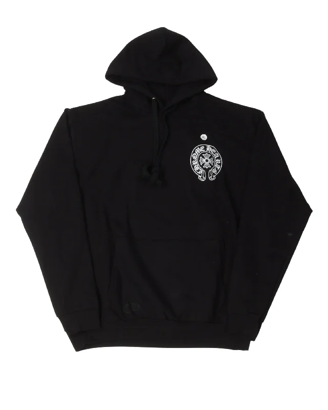 Los Angeles Exclusive Horseshoe Logo Pullover Hoodie Hoodie with Hem Applique Textured Unique