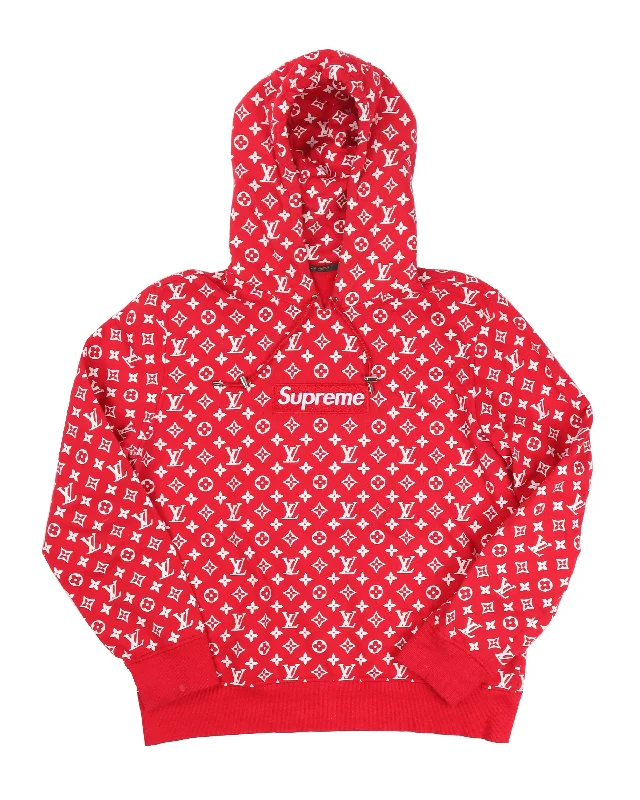 Supreme Monogram Box Logo Hoodie Hoodie with Hem Fringe Bohemian Relaxed