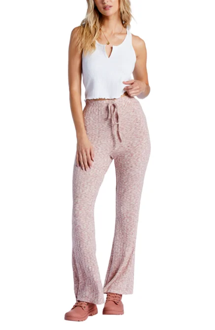 Billabong Womens So Easy Flare Knitted Trouser Pants Trousers Summer Linen