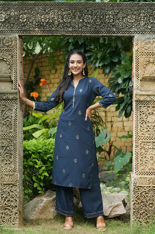 Ahika Poly Silk Printed Kurta With Trouser Trousers Yoga Stretchy