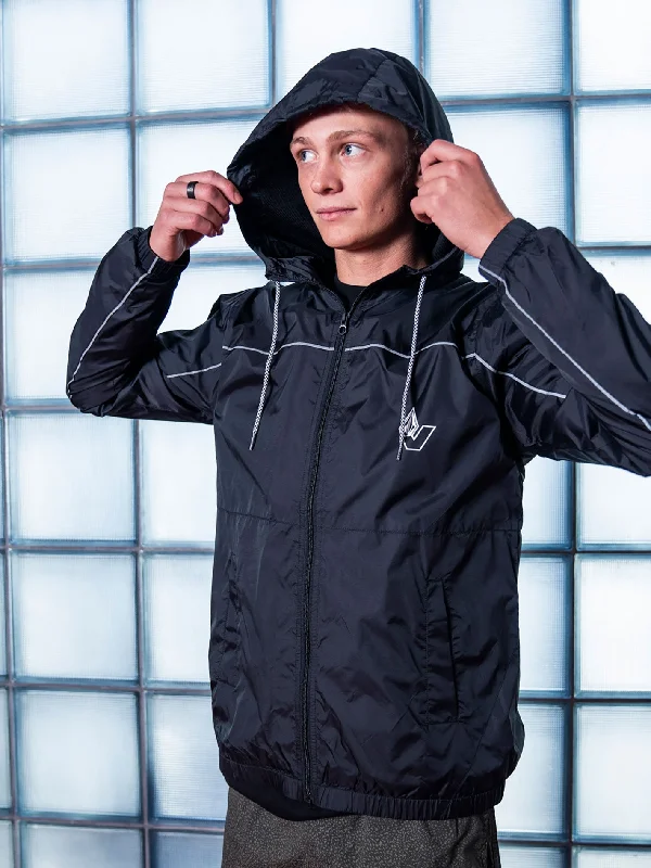 Ermont Windbreaker Jacket - Black Mesh Jacket Canvas Jacket Denim Jacket