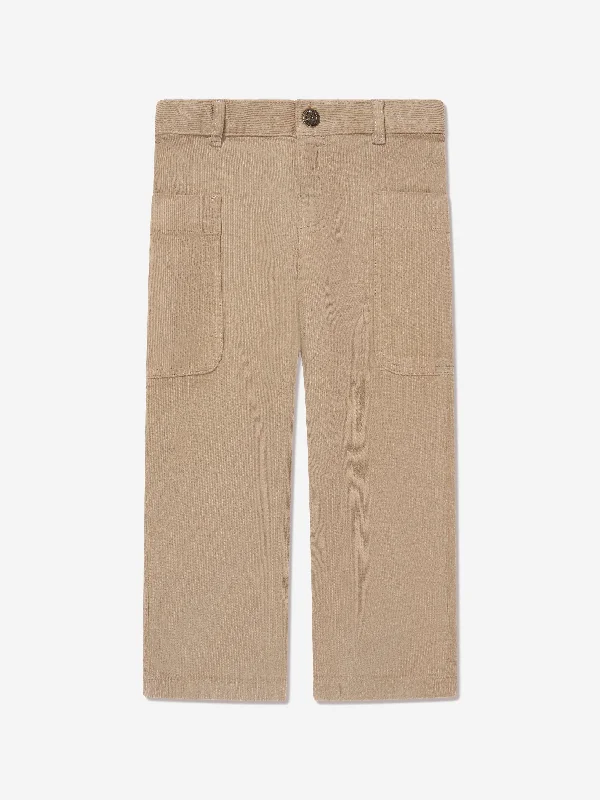Bonpoint Girls Looping Trousers in Beige Trousers Palazzo Wide Leg