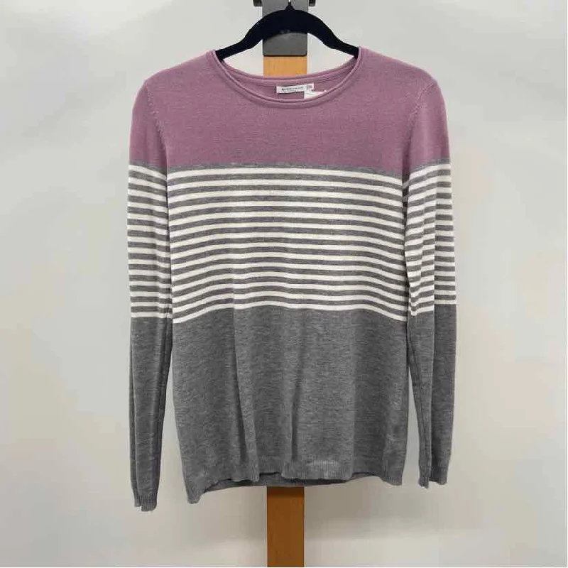 Staccato Women's Size XS Mauve Stripe Sweater Bright Pastel Dark