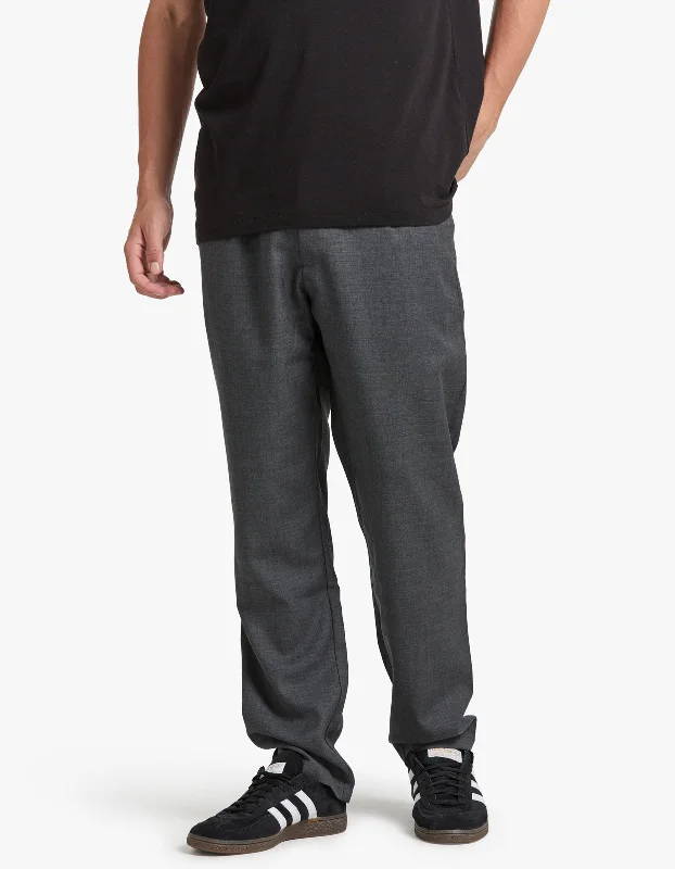 Sabertil Trousers 15350 - Dark Grey Mel. Chinos Cotton Straight Leg