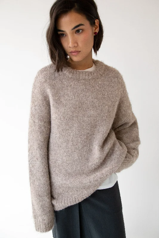 OVERSIZED CREWNECK SWEATER Spandex Rayon Corduroy