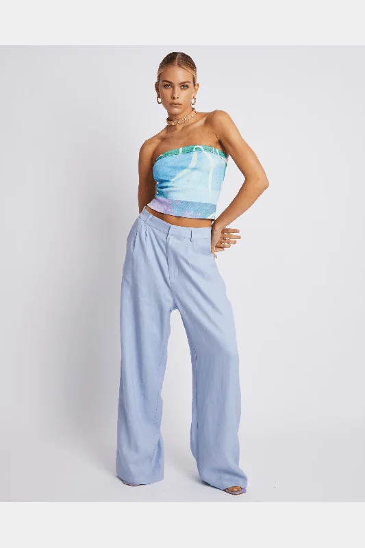 Summi summi - wide leg trouser - alice blue Trousers practical easy-care