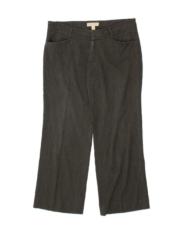 MICHAEL KORS Womens Straight Casual Trousers US 12 Large W36 L30 Grey Trousers sophisticated sleek