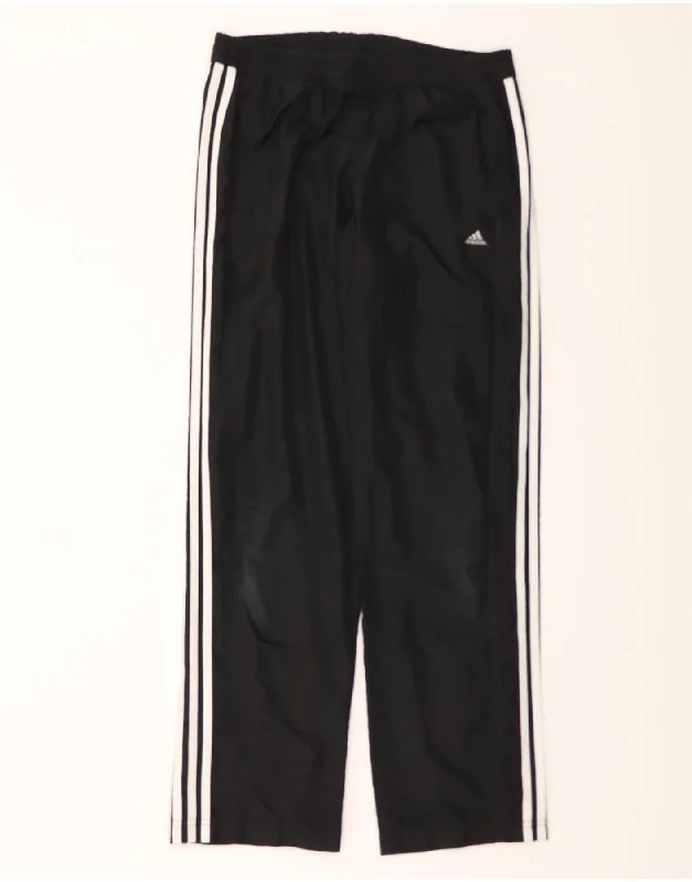 ADIDAS Womens Tracksuit Trousers UK 10 Small Black Polyester Trousers Pleated Formal