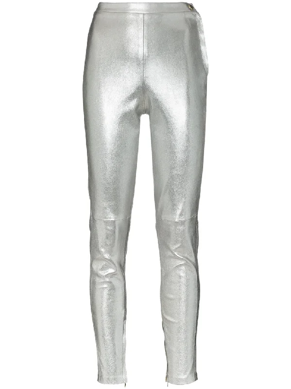 Amy high-waisted skinny leather trousers Trousers Bridal Satin