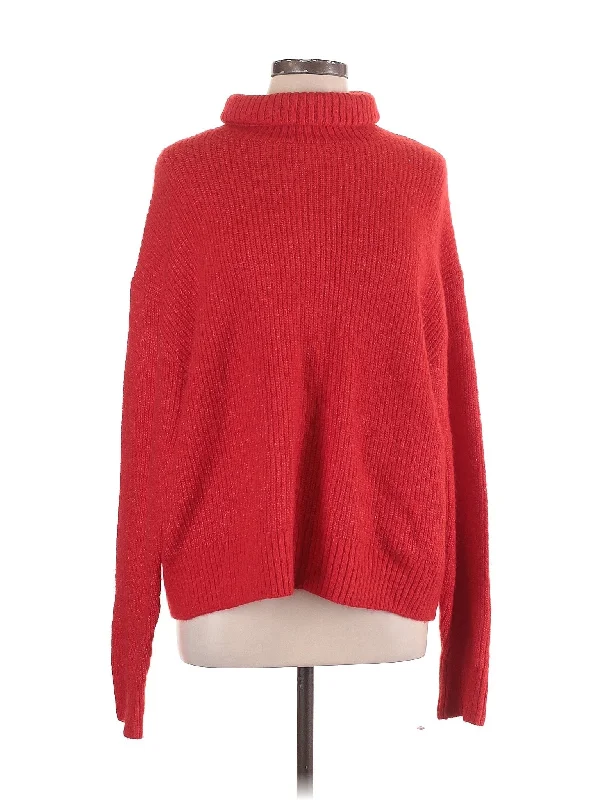 Turtleneck Sweater Mesh Blend Leather Blend Suede Blend