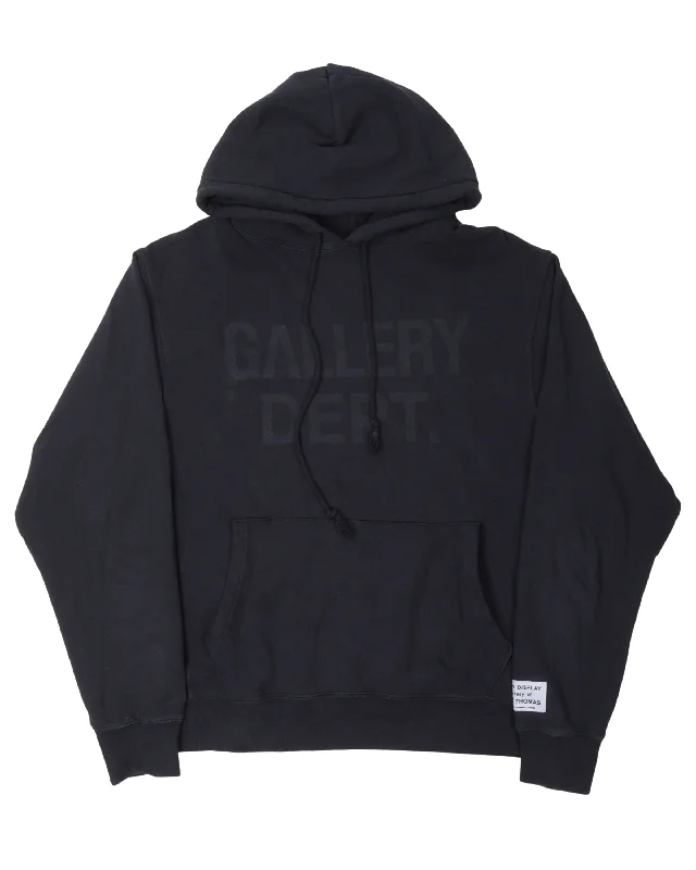 Tonal Logo Hoodie Hoodie with Hem Lace Feminine Delicate