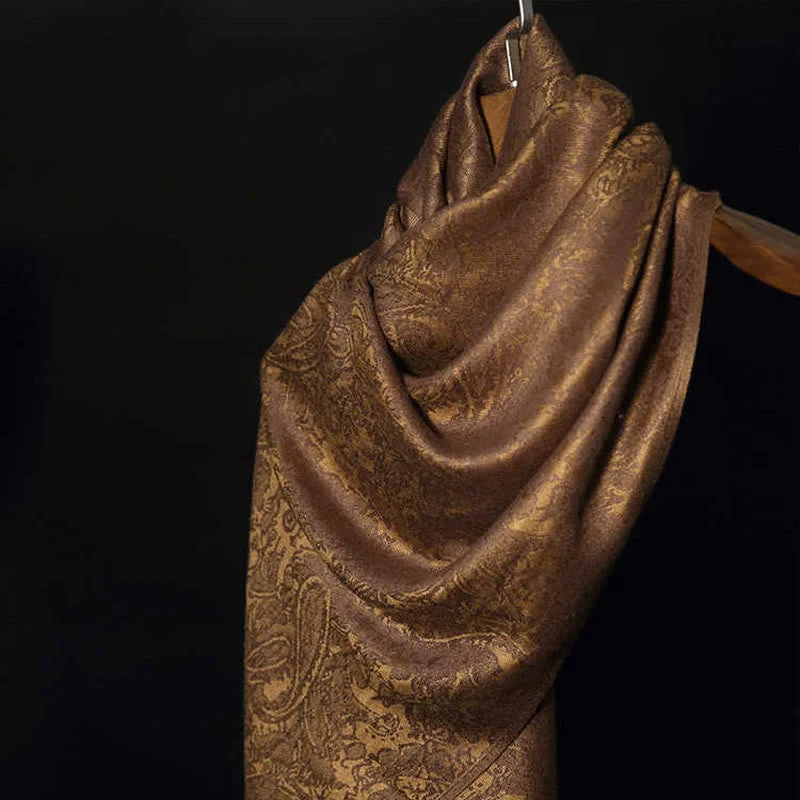 Buddha Stones Tibetan Cashew Jacquard Tassels Shawl Spring Fall Winter Warm Cozy Scarf Wrap Comfortable Cotton Shawl Wrap