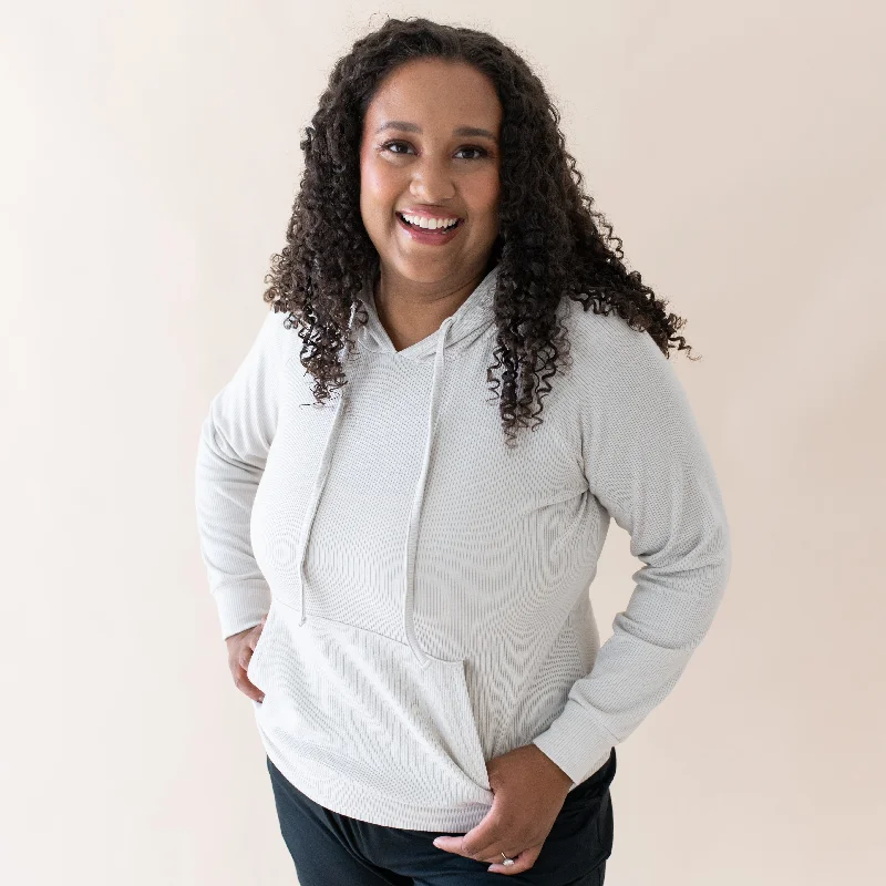 Women's Ribbed Hoodie in Oat Hoodie with Earth Tones Natural Calm