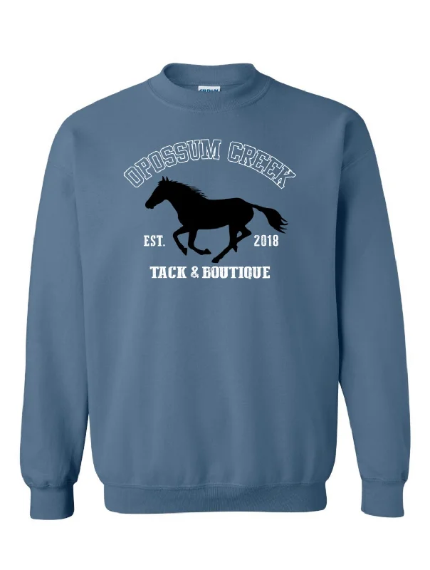 Opossum Creek Adult Crew Sweatshirt OC Hoodie with Pastel Soft Subtle