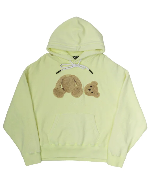 Teddy Bear Hoodie Hoodie with Rolled Sleeves Casual Relaxed