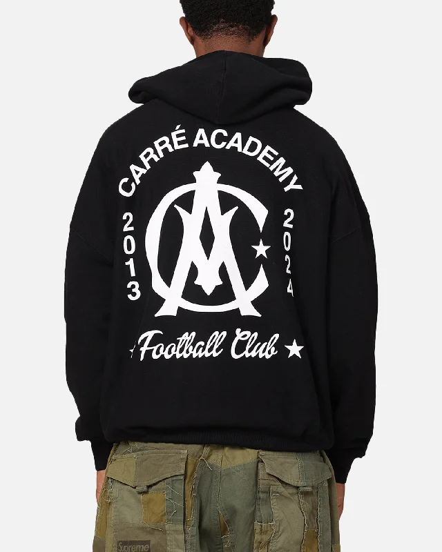 Carre Academy Chest Hoodie Black Hoodie with Illustration Artistic Creative