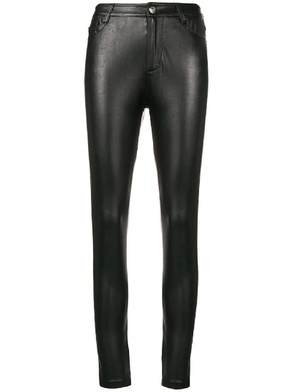 wet-look trousers Trousers Striped Patterned
