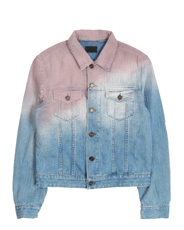 Gradient-Effect Denim Jacket Corduroy Jacket Velvet Jacket Brocade Jacket
