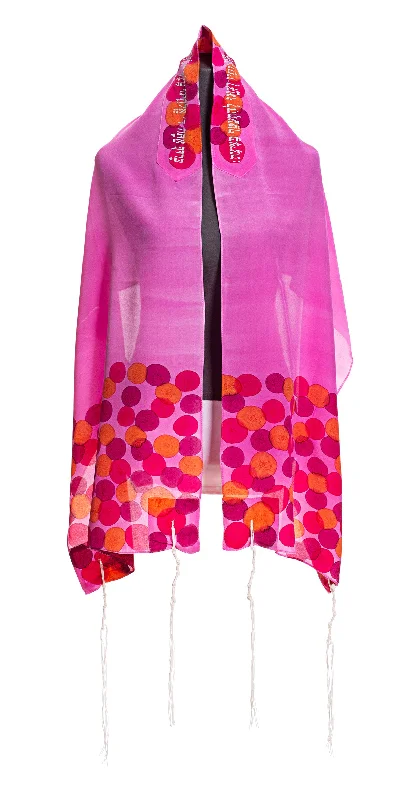 Rose Pink Flowered Tallit For Woman, Bat Mitzvah Tallit, Silk Tallit, Feminine Tallit, Women's Tallit Prayer Shawl, Tallit for Girl Trendy Boho Style Shawl