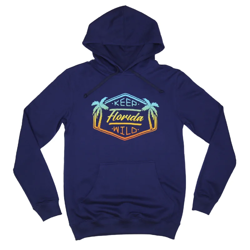 KEEP FL WILD UNISEX PIMA HOODIE - NAVY Hoodie with Longline Fit Extended Stylish